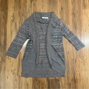 A Knitch Above Gray and Brown Knit Cardigan